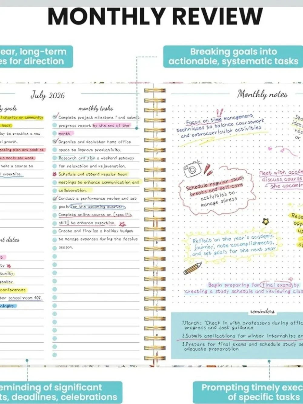 Monthly Planner 2026-2027, 18-Month Aesthetic Calendar, Jul 2026-Dec 2027